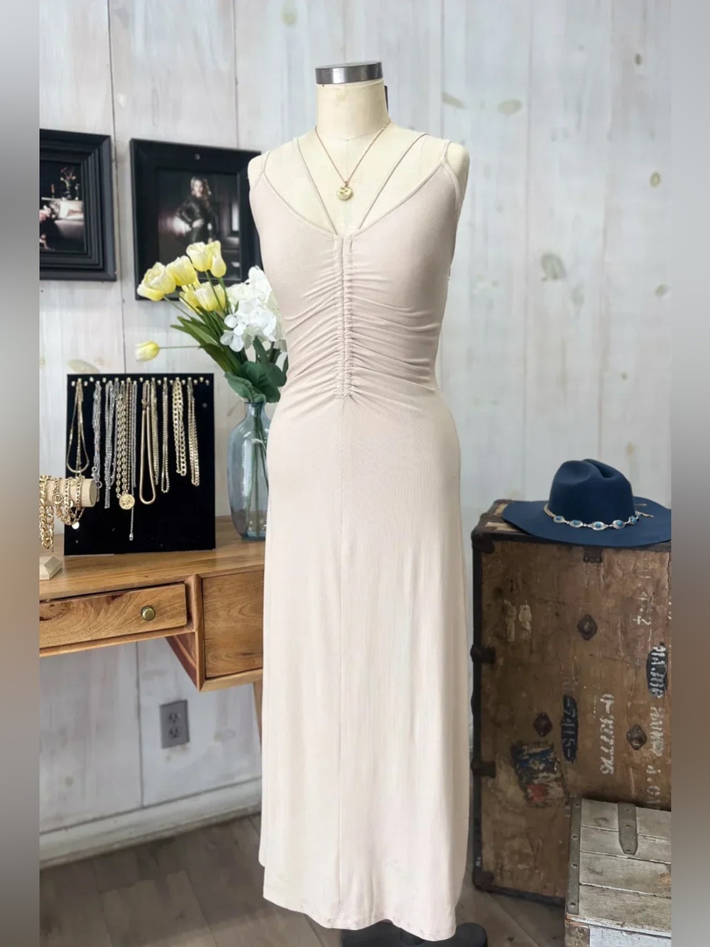 Chrysanthemum Ribbed Bodycon Maxi Dress, Size XL - NWT